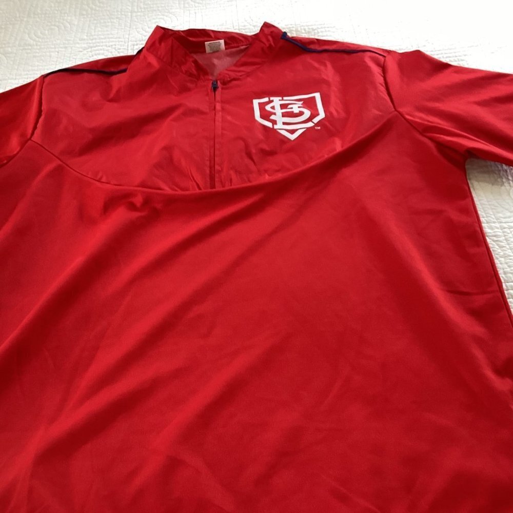 St. Louis Cardinals MLB 1/4 Zip Pullover Warm Up Jacket Monsanto XL - Picture 13 of 13